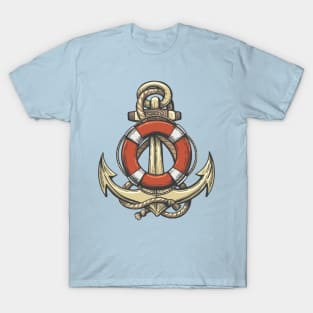Ship Anchor and Lifebuoy T-Shirt